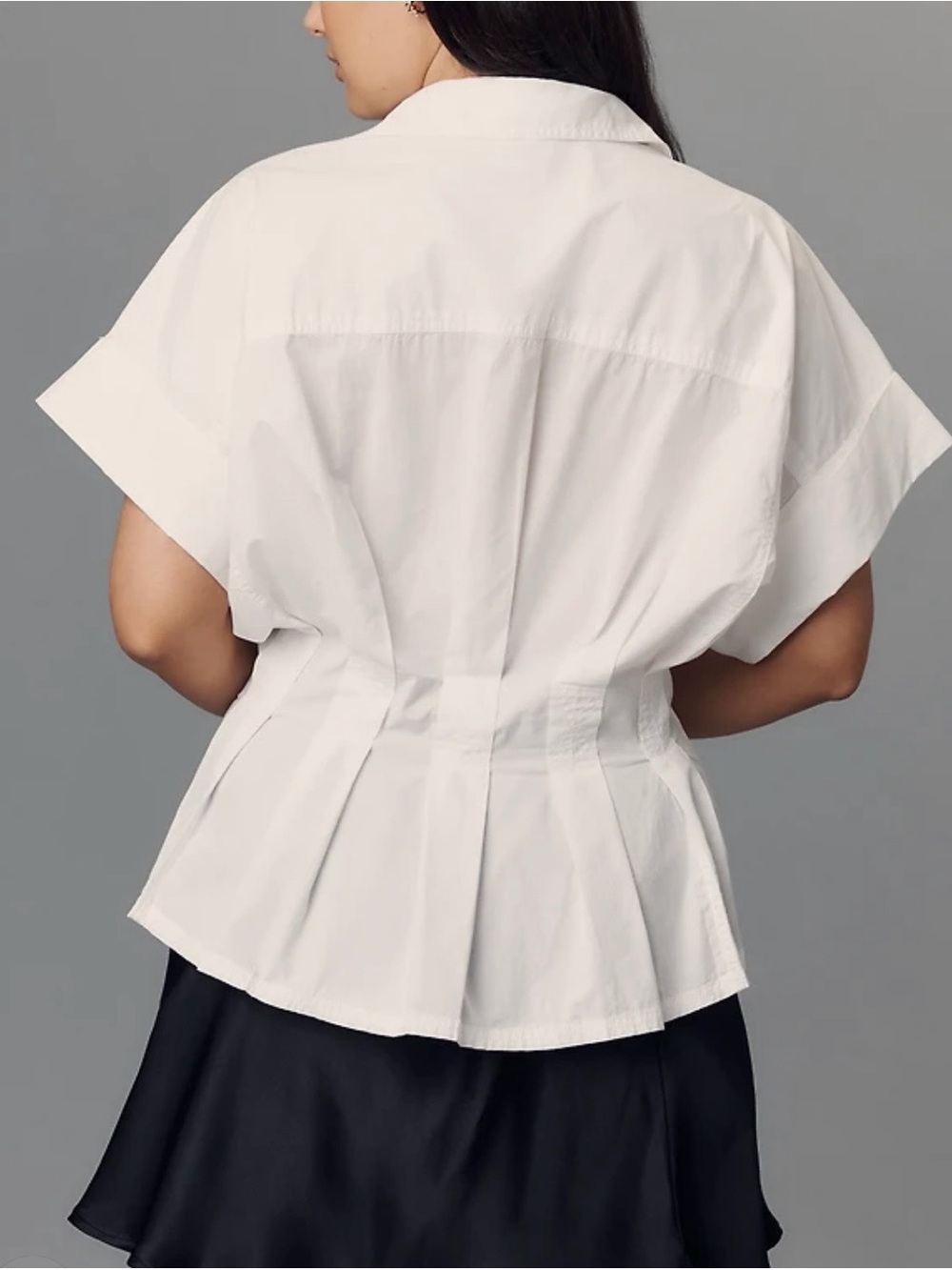 Pilcro Bobbie Short Sleeve Belted Buttondown Shirt - Picture 2 of 9
